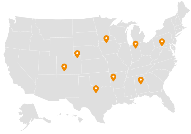 Sample image of United States map with marker pins